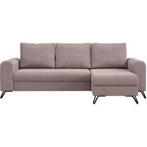 Höffner Ecksofa mit Schlaffunktion Axel ¦ rosa/pink ¦ Maße (cm): B: 242 H: 90