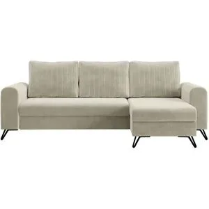 Höffner Ecksofa mit Schlaffunktion Axel ¦ beige ¦ Maße (cm): B: 242 H: 90