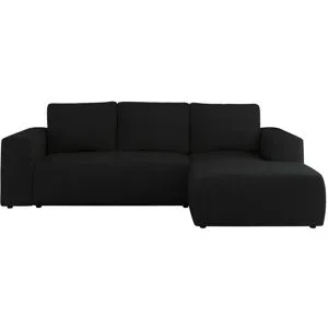 Höffner Ecksofa Beige mit Schlaffunktion Trentino ¦ schwarz ¦ Maße (cm): B: 266 H: 89
