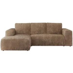 Höffner Ecksofa Beige mit Schlaffunktion Trentino ¦ braun ¦ Maße (cm): B: 266 H: 89