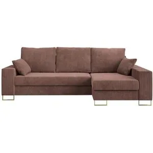 Höffner Ecksofa mit Schlaffunktion Dorain ¦ kupfer ¦ Maße (cm): B: 242 H: 85