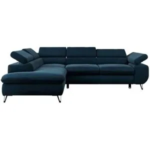 Höffner Ecksofa mit Schlaffunktion Peter ¦ blau ¦ Maße (cm): B: 273 H: 76