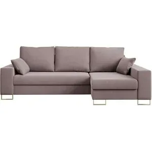 Höffner Ecksofa mit Schlaffunktion Dorain ¦ rosa/pink ¦ Maße (cm): B: 242 H: 85