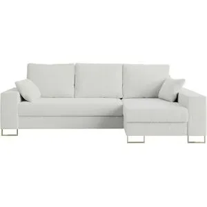 Höffner Ecksofa mit Schlaffunktion Dorain ¦ weiß ¦ Maße (cm): B: 242 H: 85