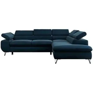Höffner Ecksofa mit Schlaffunktion Peter ¦ blau ¦ Maße (cm): B: 273 H: 76