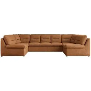 Höffner Wohnlandschaft mit Schlaffunktion Comodo ¦ orange ¦ Maße (cm): B: 340 H: 93