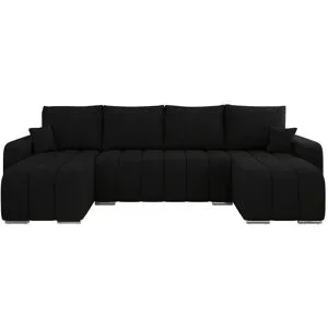Höffner Wohnlandschaft mit Schlaffunktion Kirasso ¦ schwarz ¦ Maße (cm): B: 320 H: 86