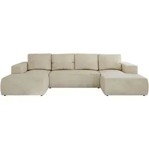 Höffner Wohnlandschaft mit Schlaffunktion Trentino ¦ beige ¦ Maße (cm): B: 334 H: 91