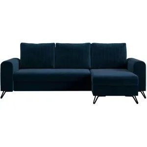 Höffner Ecksofa mit Schlaffunktion Axel ¦ blau ¦ Maße (cm): B: 242 H: 90
