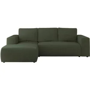 Höffner Ecksofa Beige mit Schlaffunktion Trentino ¦ grün ¦ Maße (cm): B: 266 H: 89