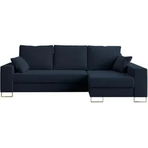 Höffner Ecksofa mit Schlaffunktion Dorain ¦ blau ¦ Maße (cm): B: 242 H: 85