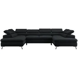 Höffner Wohnlandschaft  Peter ¦ schwarz ¦ Maße (cm): B: 346 H: 76