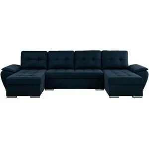 Höffner Wohnlandschaft mit Schlaffunktion Umbria ¦ blau ¦ Maße (cm): B: 336 H: 85
