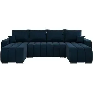 Höffner Wohnlandschaft mit Schlaffunktion Kirasso ¦ blau ¦ Maße (cm): B: 320 H: 86