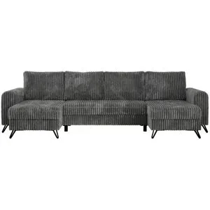Höffner Wohnlandschaft Dunkelgrau   ¦ grau ¦ Maße (cm): B: 312 H: 90