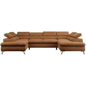 Höffner Wohnlandschaft  Peter ¦ orange ¦ Maße (cm): B: 346 H: 76