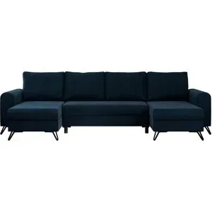Höffner Wohnlandschaft Dunkelblau   ¦ blau ¦ Maße (cm): B: 312 H: 90