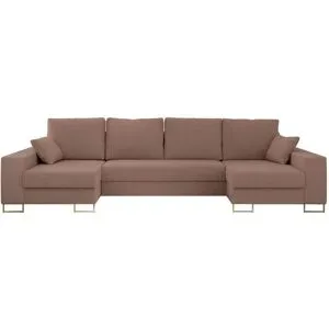 Höffner Wohnlandschaft mit Schlaffunktion Dorain ¦ rosa/pink ¦ Maße (cm): B: 312 H: 95