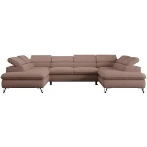 Höffner Wohnlandschaft  Peter ¦ rosa/pink ¦ Maße (cm): B: 346 H: 76