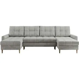 Höffner Wohnlandschaft mit Schlaffunktion Astra ¦ silber ¦ Maße (cm): B: 290 H: 75