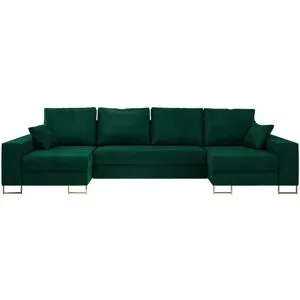 Höffner Wohnlandschaft mit Schlaffunktion Dorain ¦ grün ¦ Maße (cm): B: 312 H: 95