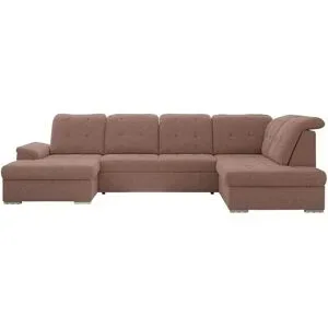 Höffner Wohnlandschaft mit Schlaffunktion Madrito ¦ rosa/pink ¦ Maße (cm): B: 323 H: 89