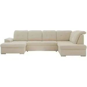 Höffner Wohnlandschaft mit Schlaffunktion Madrito ¦ beige ¦ Maße (cm): B: 323 H: 89