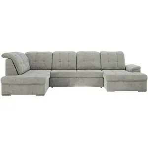 Höffner Wohnlandschaft mit Schlaffunktion Madrito ¦ grau ¦ Maße (cm): B: 323 H: 89