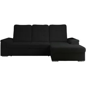 Höffner Ecksofa mit Schlaffunktion Madrito ¦ schwarz ¦ Maße (cm): B: 256 H: 89