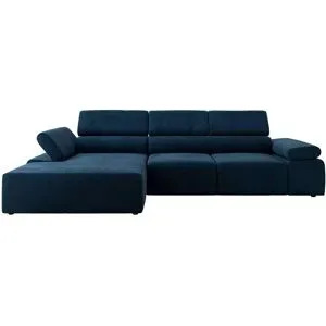Höffner Ecksofa mit Sitzvorzug Rilasso ¦ blau ¦ Maße (cm): B: 296 H: 66