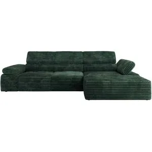 Höffner Ecksofa mit Sitzvorzug Rilasso ¦ grün ¦ Maße (cm): B: 296 H: 66