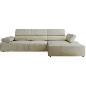 Höffner Ecksofa mit Sitzvorzug Rilasso ¦ beige ¦ Maße (cm): B: 296 H: 66