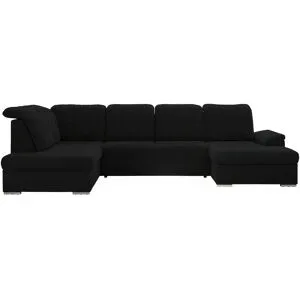Höffner Wohnlandschaft mit Schlaffunktion Madrito ¦ schwarz ¦ Maße (cm): B: 323 H: 89