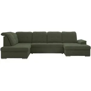 Höffner Wohnlandschaft mit Schlaffunktion Madrito ¦ grün ¦ Maße (cm): B: 323 H: 89
