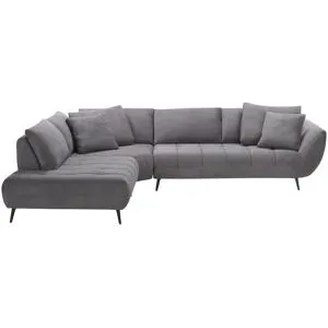 Bobb Ecksofa mit Sitztiefenverstellung Carly Novaspring ¦ grau ¦ Maße (cm): B: