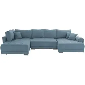 Höffner Wohnlandschaft mit Schlaffunktion Lemie ¦ blau ¦ Maße (cm): B: 356 H: 85 T: