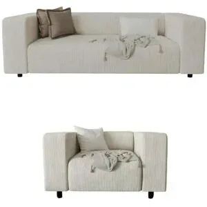 S-STYLE Polstergarnitur 2+1  Oskar ¦ beige ¦ Maße (cm): B: 151 H: 65