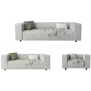 S-STYLE Polstergarnitur 3+2+1  Oskar ¦ grau ¦ Maße (cm): B: 175 H: 65