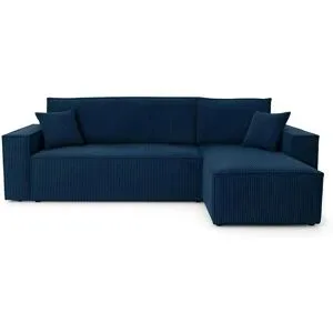 Höffner Ecksofa mit Schlaffunktion Carl ¦ blau ¦ Maße (cm): B: 244 H: 82