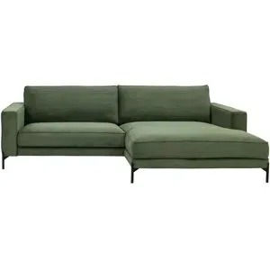 Loop your Style Ecksofa aus Cordstoff Deep Free ¦ grün ¦ Maße (cm): B: 280 H: 87