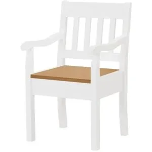 maison bleue Holzstuhl mit Armlehne Bendix ¦ weiß ¦ Maße (cm): B: 53,9 H: 93 T: