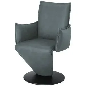 Höffner Leder-Drehstuhl  Drive ¦ blau ¦ Maße (cm): B: 61 H: 94 T: 63.0