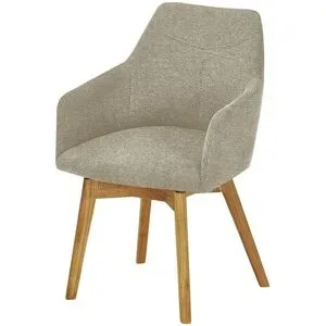 Woodford Armlehnstuhl mit Massivholzgestell Muron ¦ beige ¦ Maße (cm): B: 57 H: