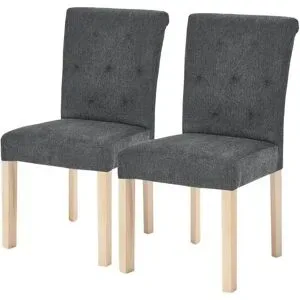 Woodford Esszimmerstuhl im 2er Set Messena ¦ grau ¦ Maße (cm): B: 46 H: 97 T: