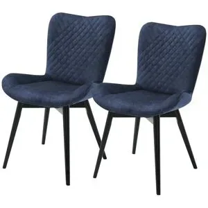 Gray & Jones 2er Set Esszimmerstuhl mit Diamant-Steppung Tierra Fuego Two ¦ blau