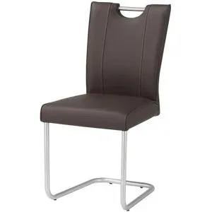 Höffner Leder-Schwingstuhl  6861 ¦ braun ¦ Maße (cm): B: 46 H: 94 T: 48.0