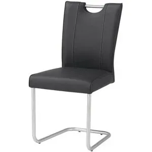 Höffner Leder-Schwingstuhl  6861 ¦ schwarz ¦ Maße (cm): B: 46 H: 94 T: 48.0
