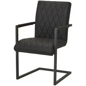 Höffner Leder-Schwingstuhl  Thomas ¦ schwarz ¦ Maße (cm): B: 53 H: 91 T: 62.0