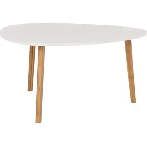 Höffner Couchtisch  Bamboo ¦ weiß ¦ Maße (cm): B: 80 H: 40
