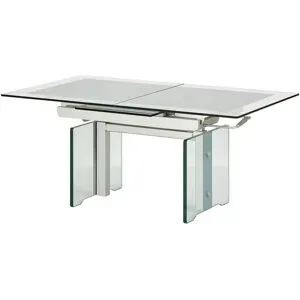 Höffner Glas-Couchtisch ausziehbar und höhenverstellbar Villingen ¦ transparent/klar ¦